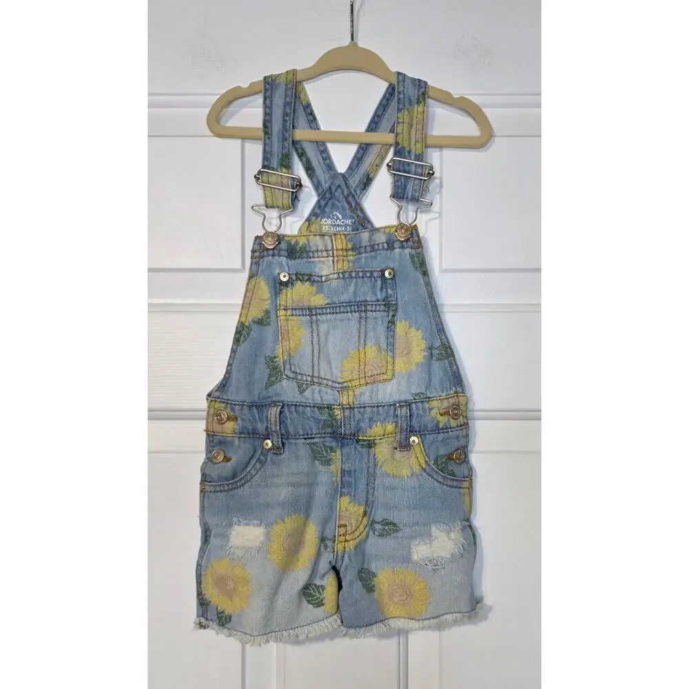 Girls XS 4/5 Jordache Sunflower Overalls